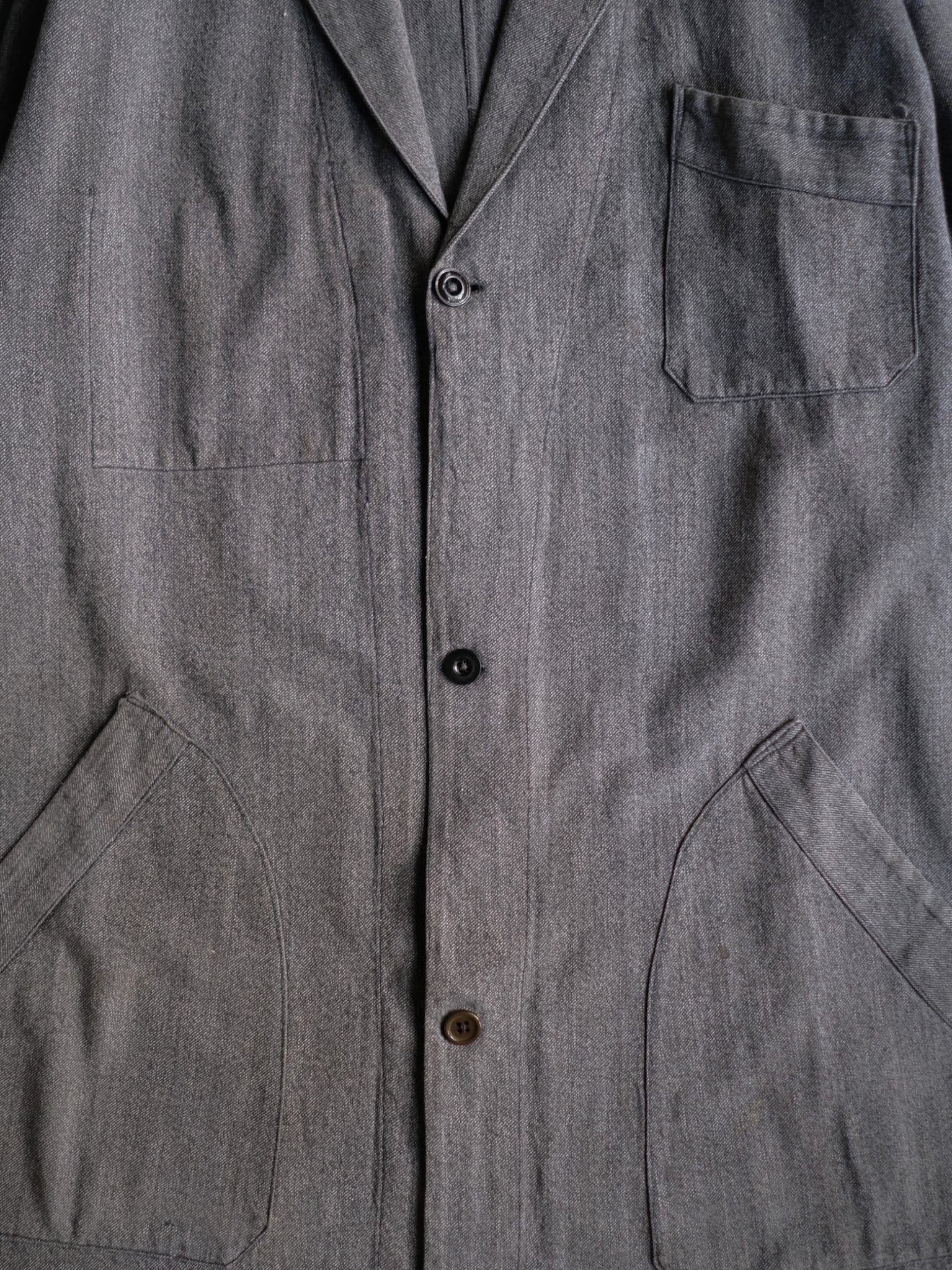 1940’s French Salt & Pepper Atelier Coat / 法國椒鹽工作大衣