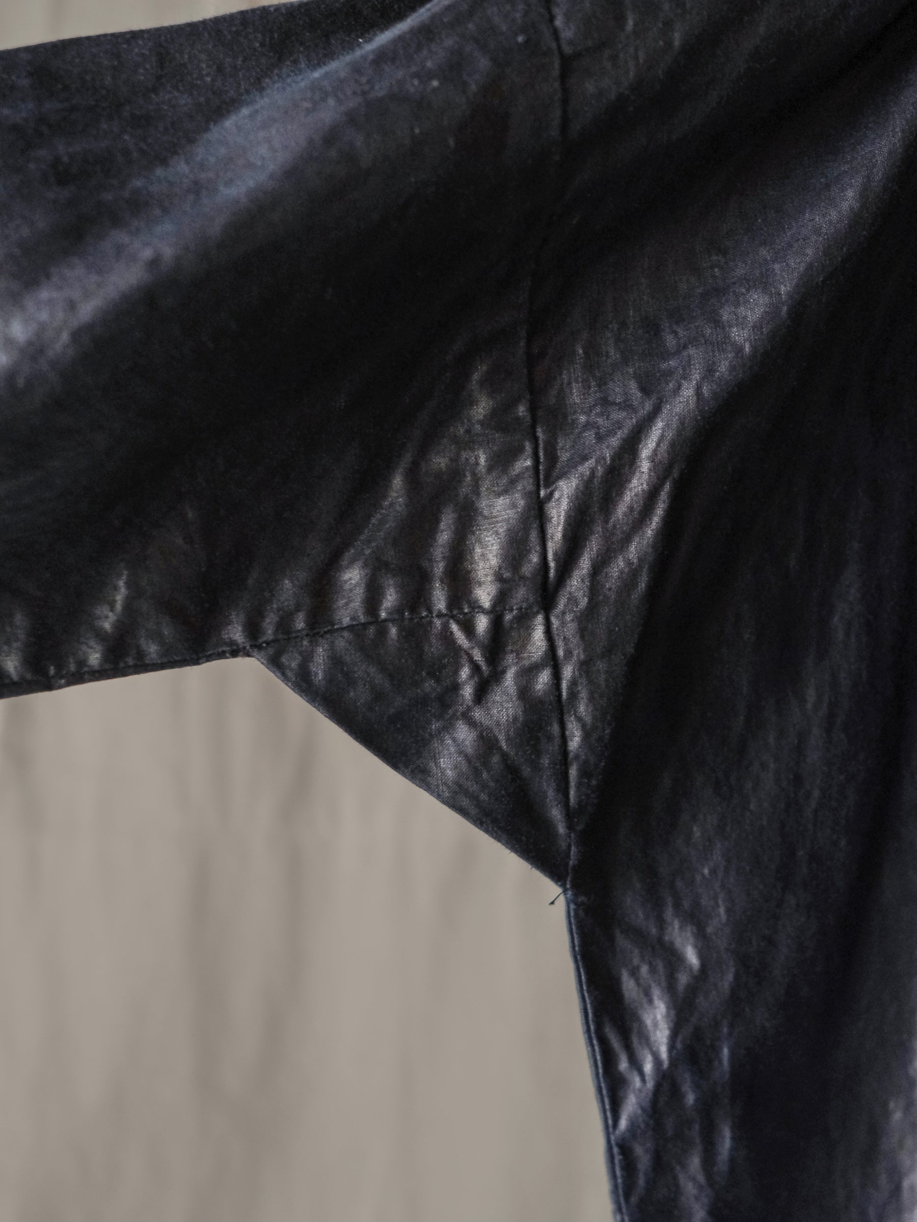 1890-1900’s French Glazed Indigo Linen “ Biaude ” / 法國釉面靛藍亞麻罩衫