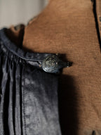 1890-1900’s French Glazed Indigo Linen “ Biaude ” / 法國釉面靛藍亞麻罩衫