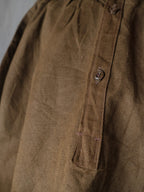 1930-1940's French Farmer Heavy Chanvre Brown "Biaude" ou Smock / French ramie brown smock