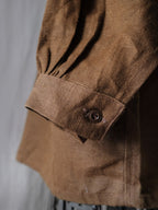 1930-1940's French Farmer Heavy Chanvre Brown "Biaude" ou Smock / French ramie brown smock