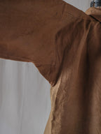 1930-1940's French Farmer Heavy Chanvre Brown "Biaude" ou Smock / French ramie brown smock