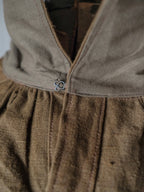 1930-1940's French Farmer Heavy Chanvre Brown "Biaude" ou Smock / French ramie brown smock