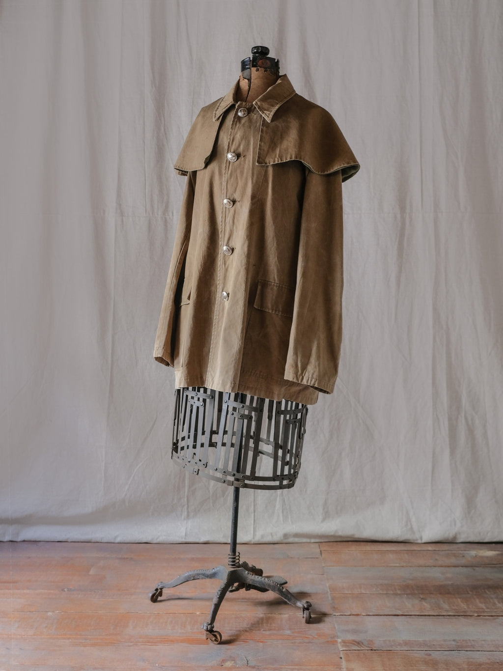 1960’s French Police Cap Line Canvas Coat / 法國警用帆布斗篷外套