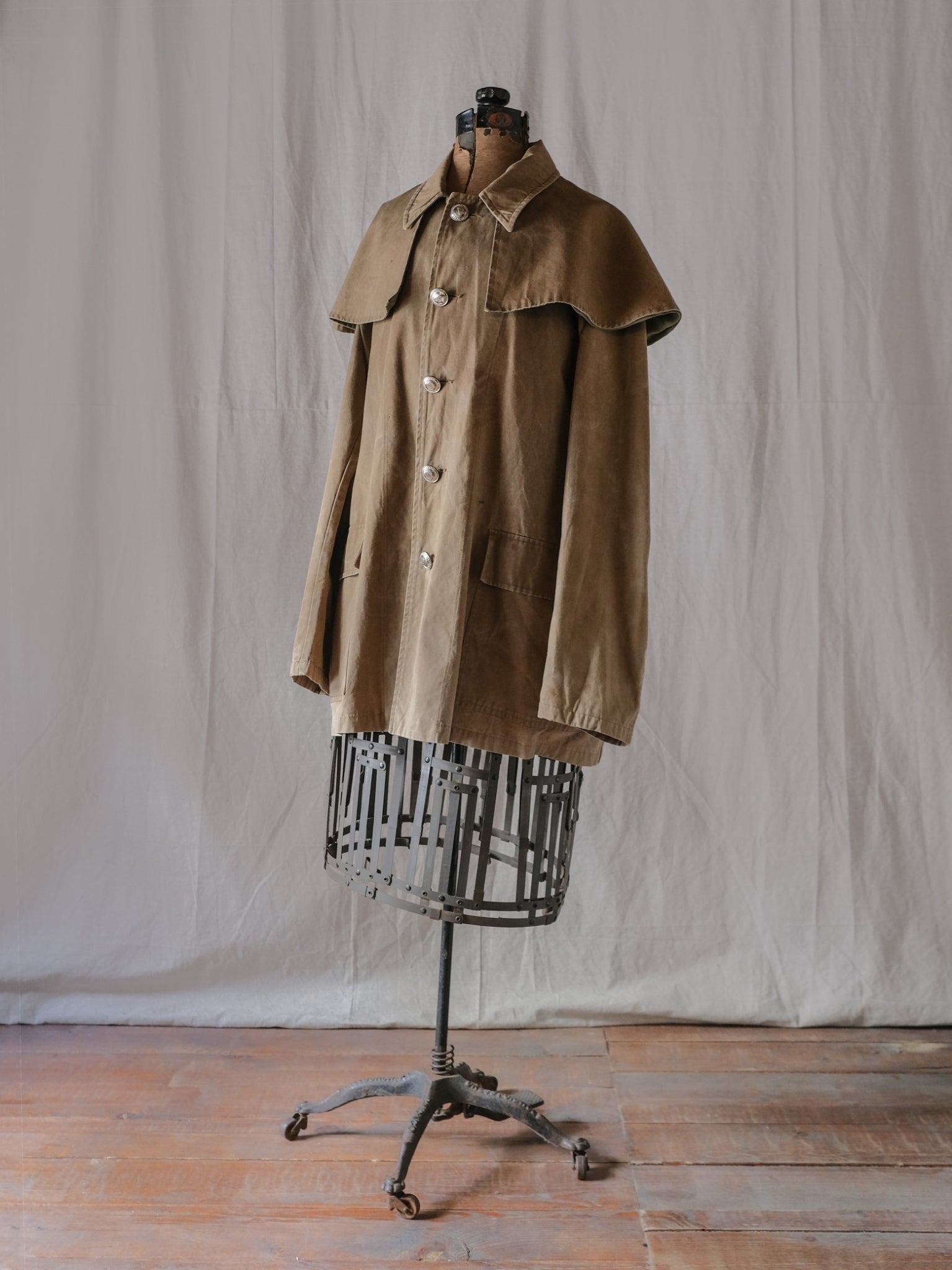1960’s French Police Cap Line Canvas Coat / 法國警用帆布斗篷外套