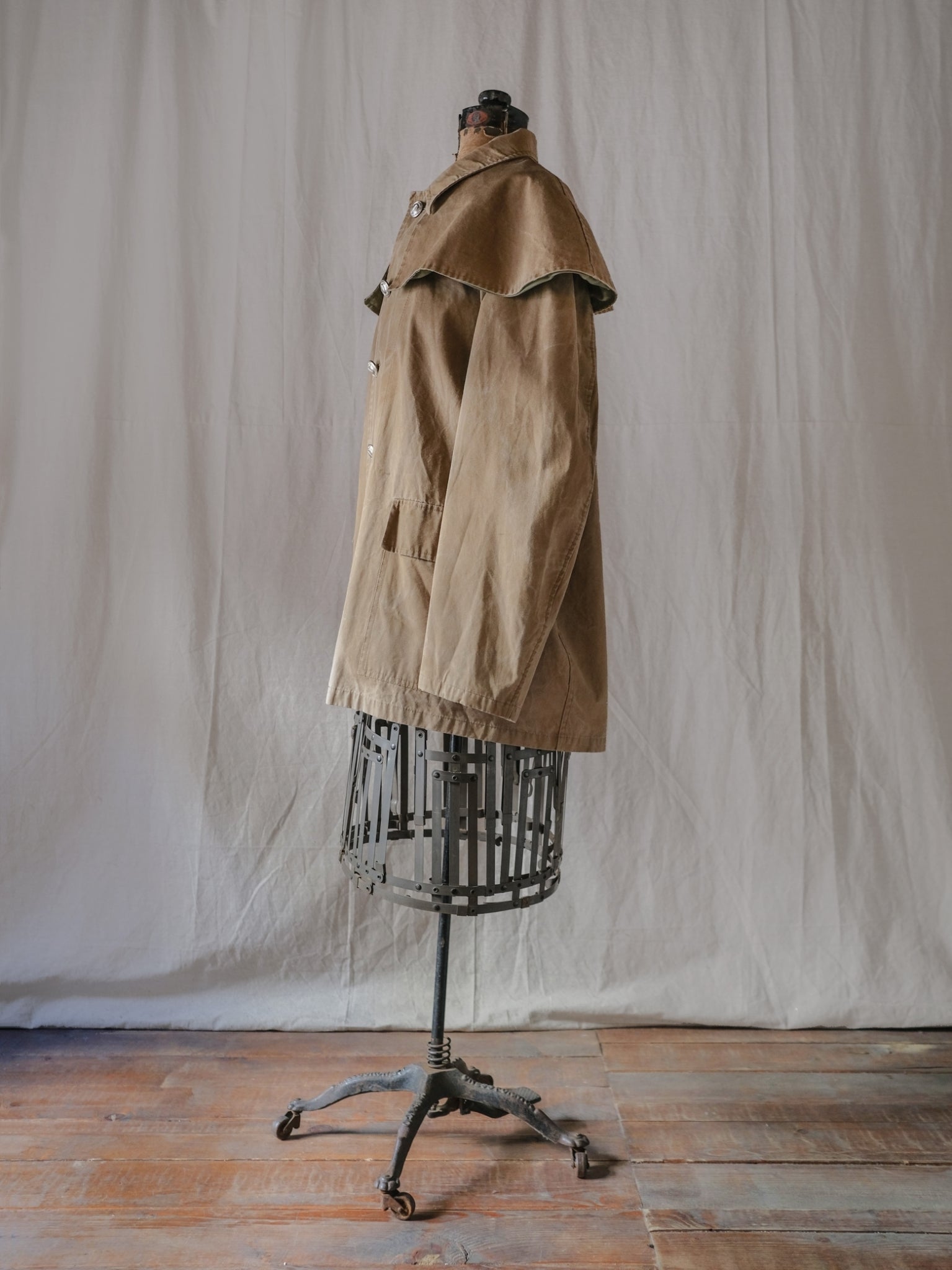 1960’s French Police Cap Line Canvas Coat / 法國警用帆布斗篷外套