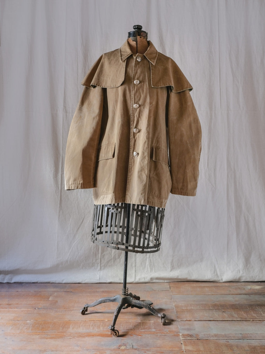 1960’s French Police Cap Line Canvas Coat / 法國警用帆布斗篷外套