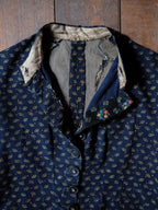 Late 1800’s Early 1900's Victorian Era Indigo Calico Women Blouse / 維多利亞時期藍染印花布仕女襯衫