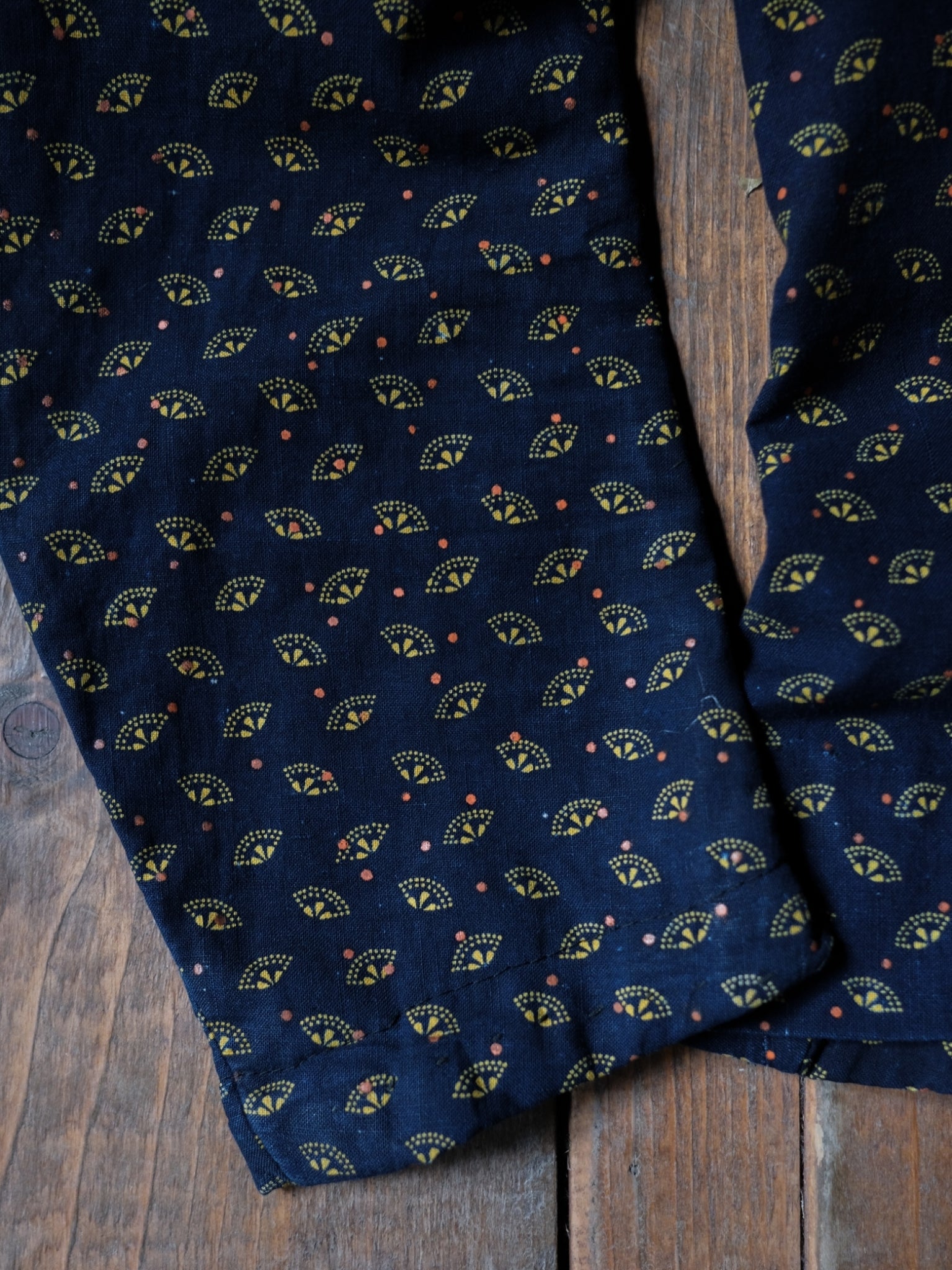 Late 1800’s Early 1900's Victorian Era Indigo Calico Women Blouse / 維多利亞時期藍染印花布仕女襯衫