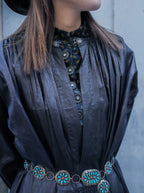 1890-1900’s French Glazed Indigo Linen “ Biaude ” / 法國釉面靛藍亞麻罩衫