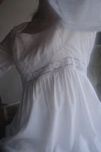 1970’s American Empire Waist Bell Sleeve Maxi Dress / 蕾絲鐘形袖長裙