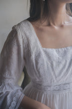 1970’s American Empire Waist Bell Sleeve Maxi Dress / 蕾絲鐘形袖長裙