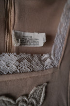 1970’s Knit Fabric Empire Waist Flare Sleeve Dress / 針織高腰喇叭袖長裙