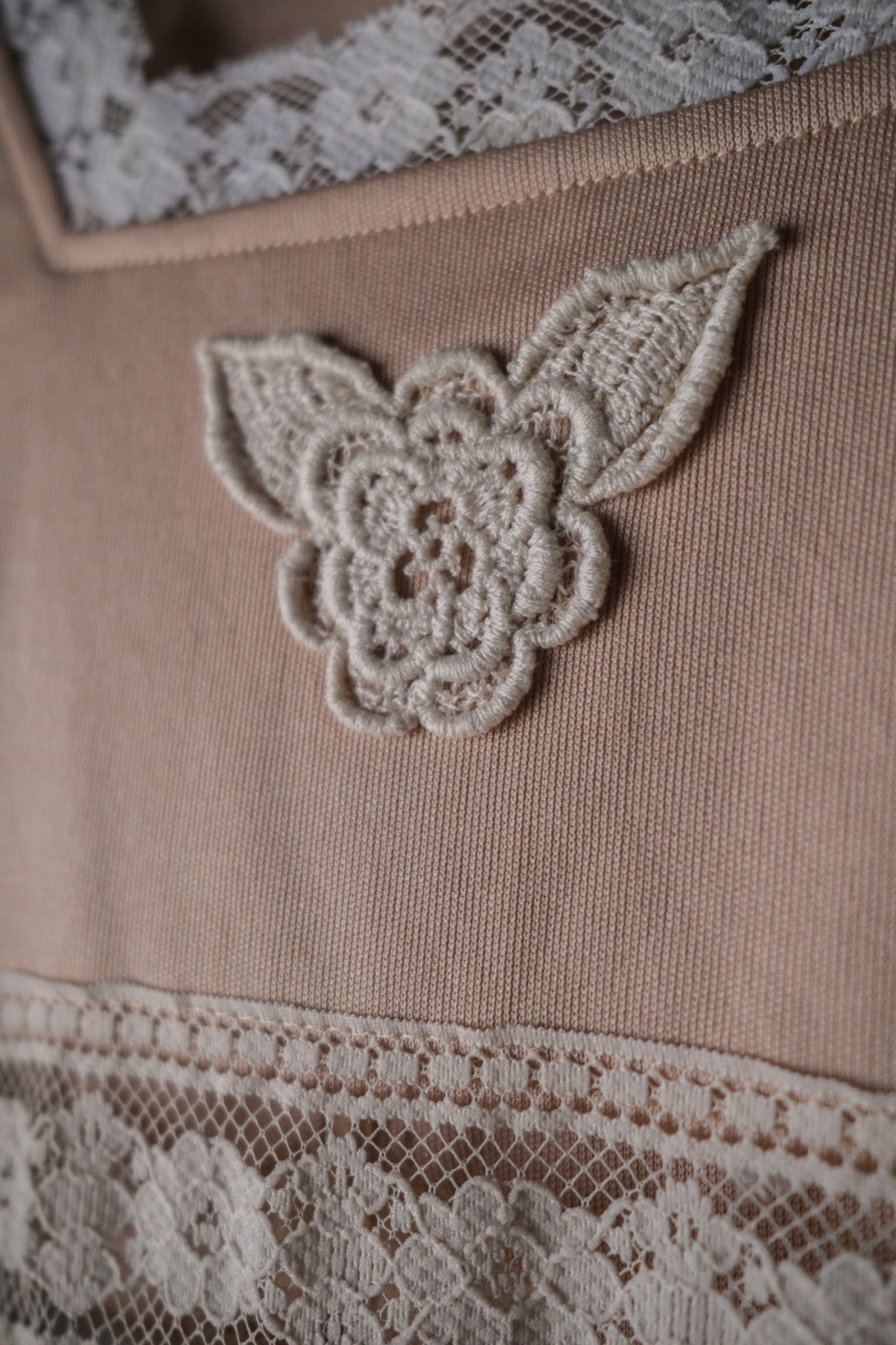 1970’s Knit Fabric Empire Waist Flare Sleeve Dress / 針織高腰喇叭袖長裙