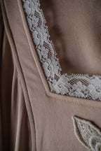 1970’s Knit Fabric Empire Waist Flare Sleeve Dress / 針織高腰喇叭袖長裙