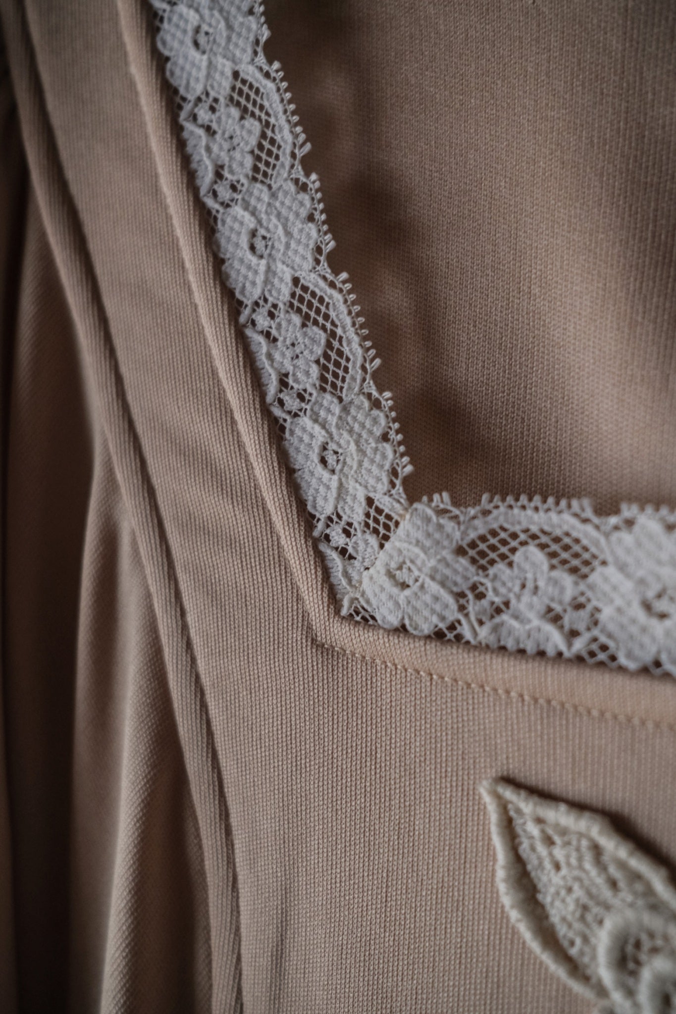 1970’s Knit Fabric Empire Waist Flare Sleeve Dress / 針織高腰喇叭袖長裙