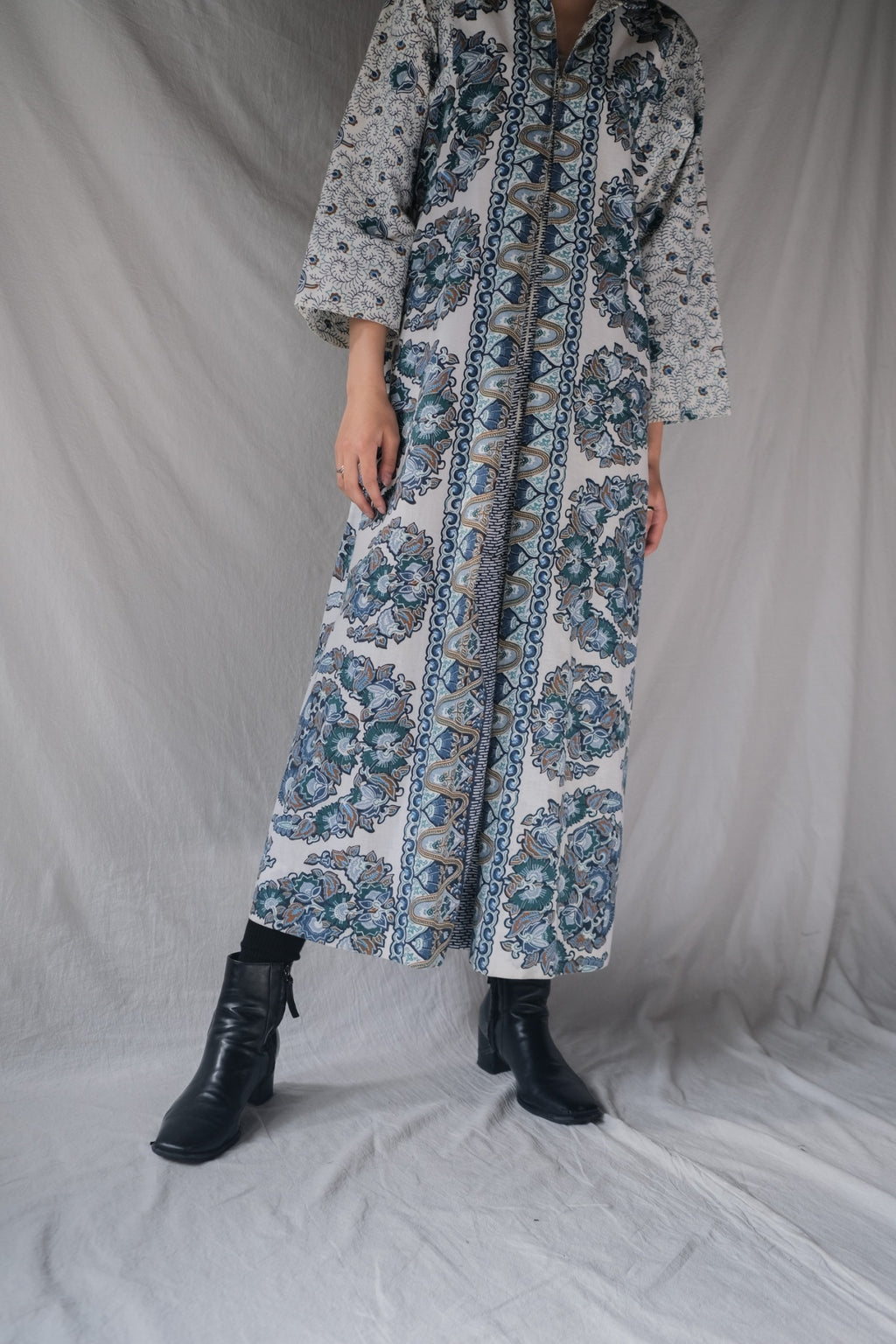 1970’s Floral Print Full Zipper Dress / 印花全拉鍊連身裙