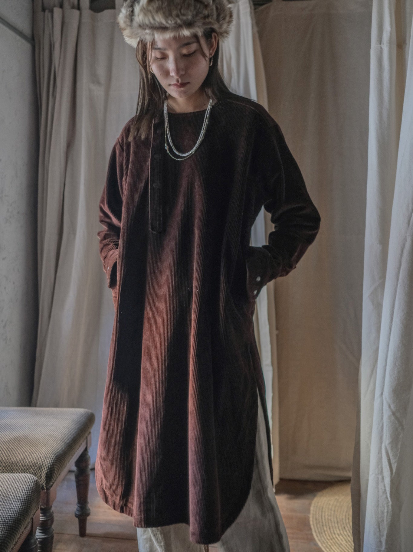 1970’s Europe Corduroy Tunic / 歐洲燈芯絨束腰上衣
