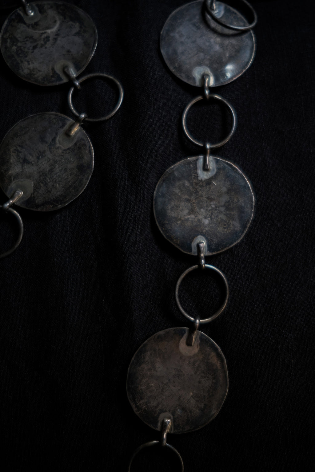 1990's American Native Turquoise and Coral Sterling Silver Concho Chain Belt / 美國原住民綠松石純銀腰鍊