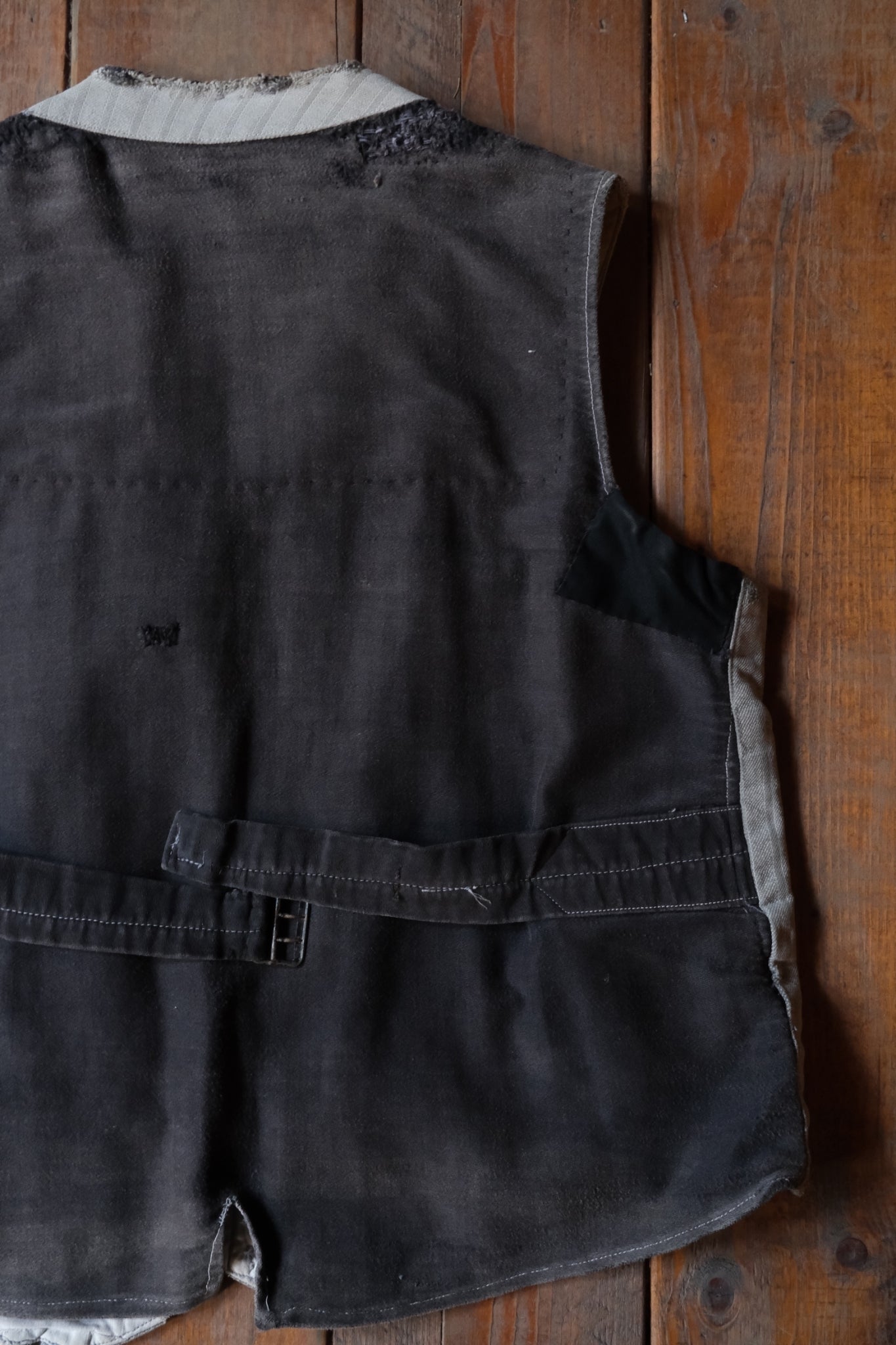 1930's French Farmer Vest, Patched / 法國農夫背心