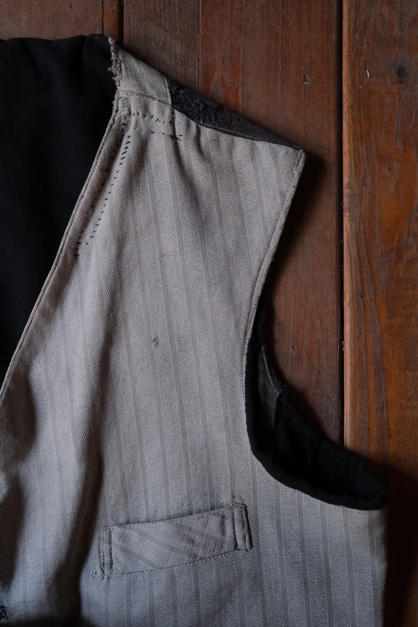 1930's French Farmer Vest, Patched / 法國農夫背心