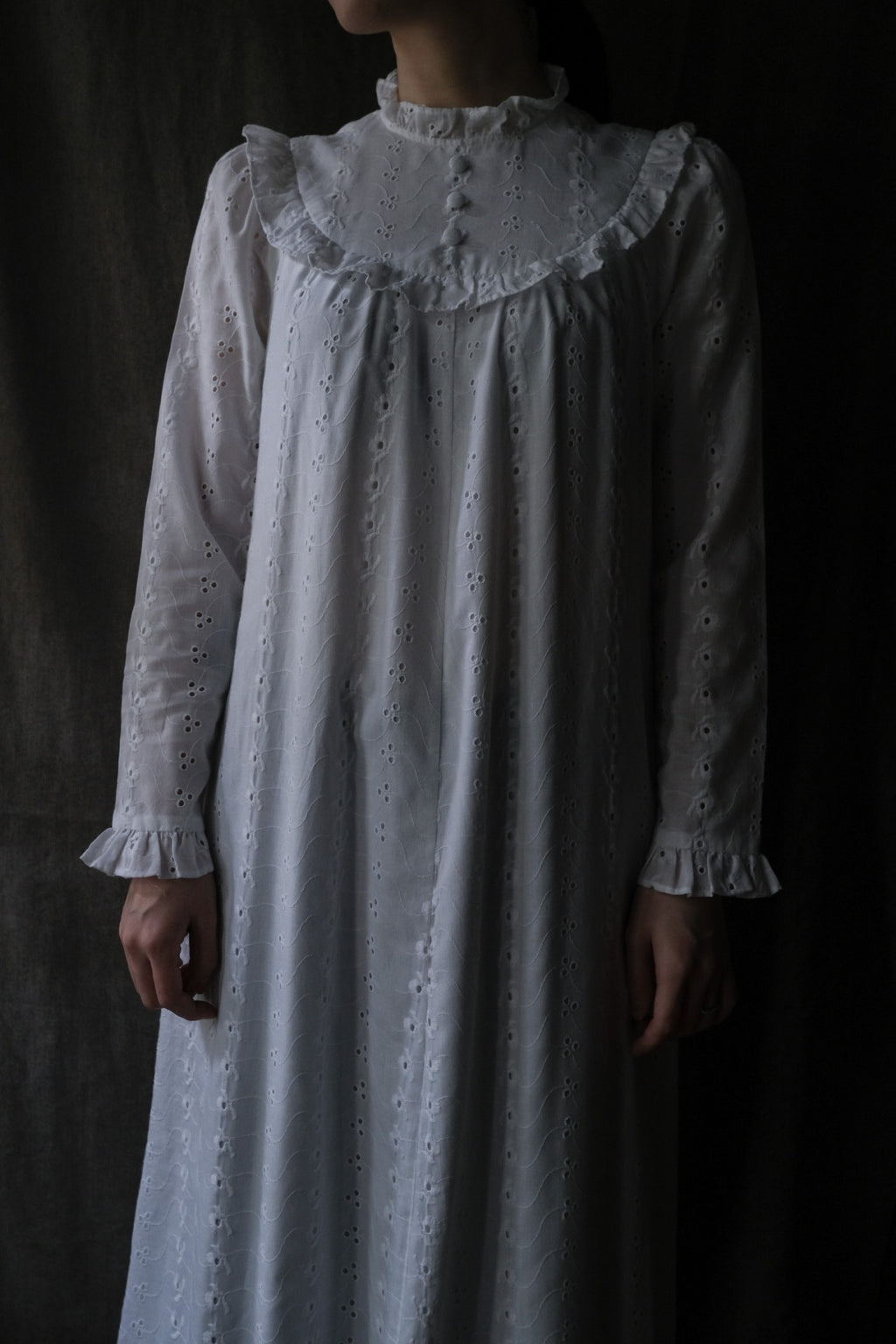1980's Lace Jacquard Maxi Dress
