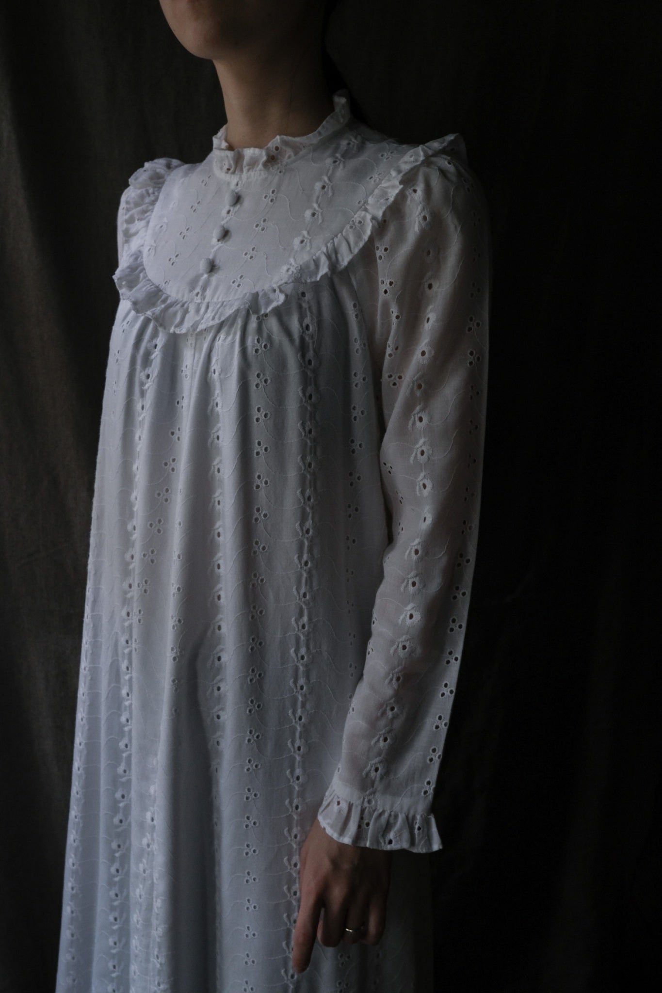 1980's Lace Jacquard Maxi Dress