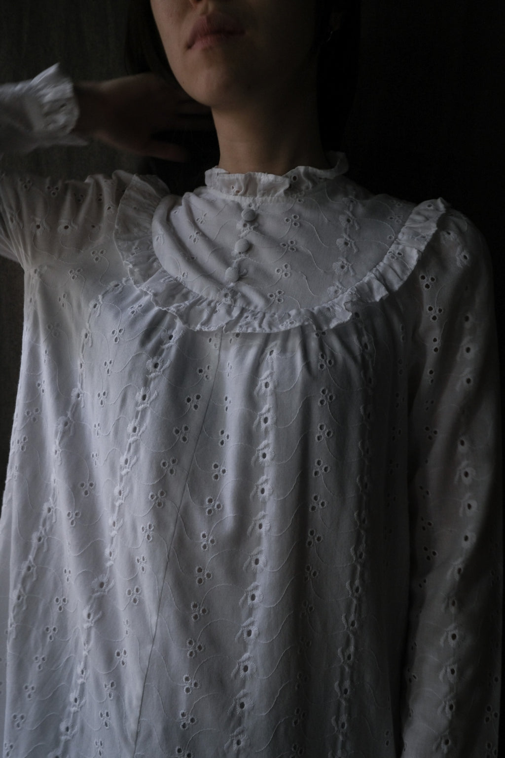 1980's Lace Jacquard Maxi Dress