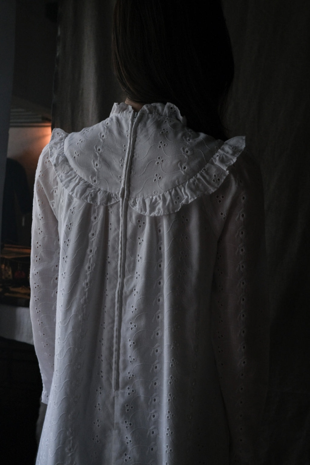 1980's Lace Jacquard Maxi Dress
