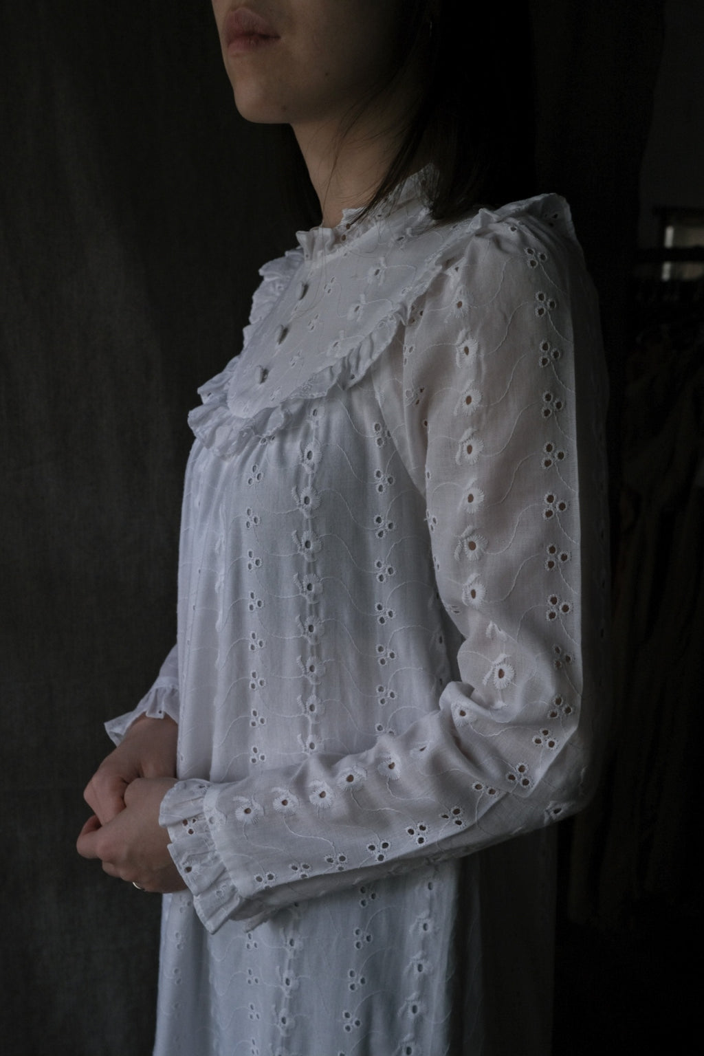 1980's Lace Jacquard Maxi Dress