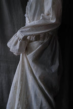 1980's Layered Lace Flocky Print Maxi Dress / 蕾絲植絨印花連身蛋糕裙