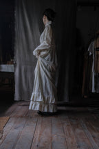 1980's Layered Lace Flocky Print Maxi Dress / 蕾絲植絨印花連身蛋糕裙