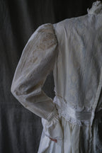 1980's Layered Lace Flocky Print Maxi Dress / 蕾絲植絨印花連身蛋糕裙