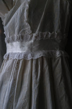 1980's Layered Lace Flocky Print Maxi Dress / 蕾絲植絨印花連身蛋糕裙