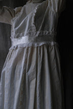 1980's Layered Lace Flocky Print Maxi Dress / 蕾絲植絨印花連身蛋糕裙