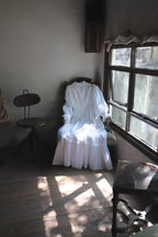 1970’s Lace Gauze Empire Waist Maxi Dress / 蕾絲白紗高腰長裙
