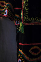 Cameroon Folk Embroidery Velvet Smock / 喀麥隆民族刺繡絲絨罩衫