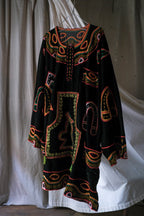 Cameroon Folk Embroidery Velvet Smock / 喀麥隆民族刺繡絲絨罩衫