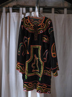 Cameroon Folk Embroidery Velvet Smock / 喀麥隆民族刺繡絲絨罩衫
