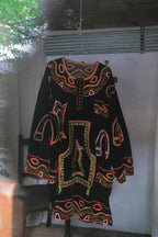 Cameroon Folk Embroidery Velvet Smock / 喀麥隆民族刺繡絲絨罩衫