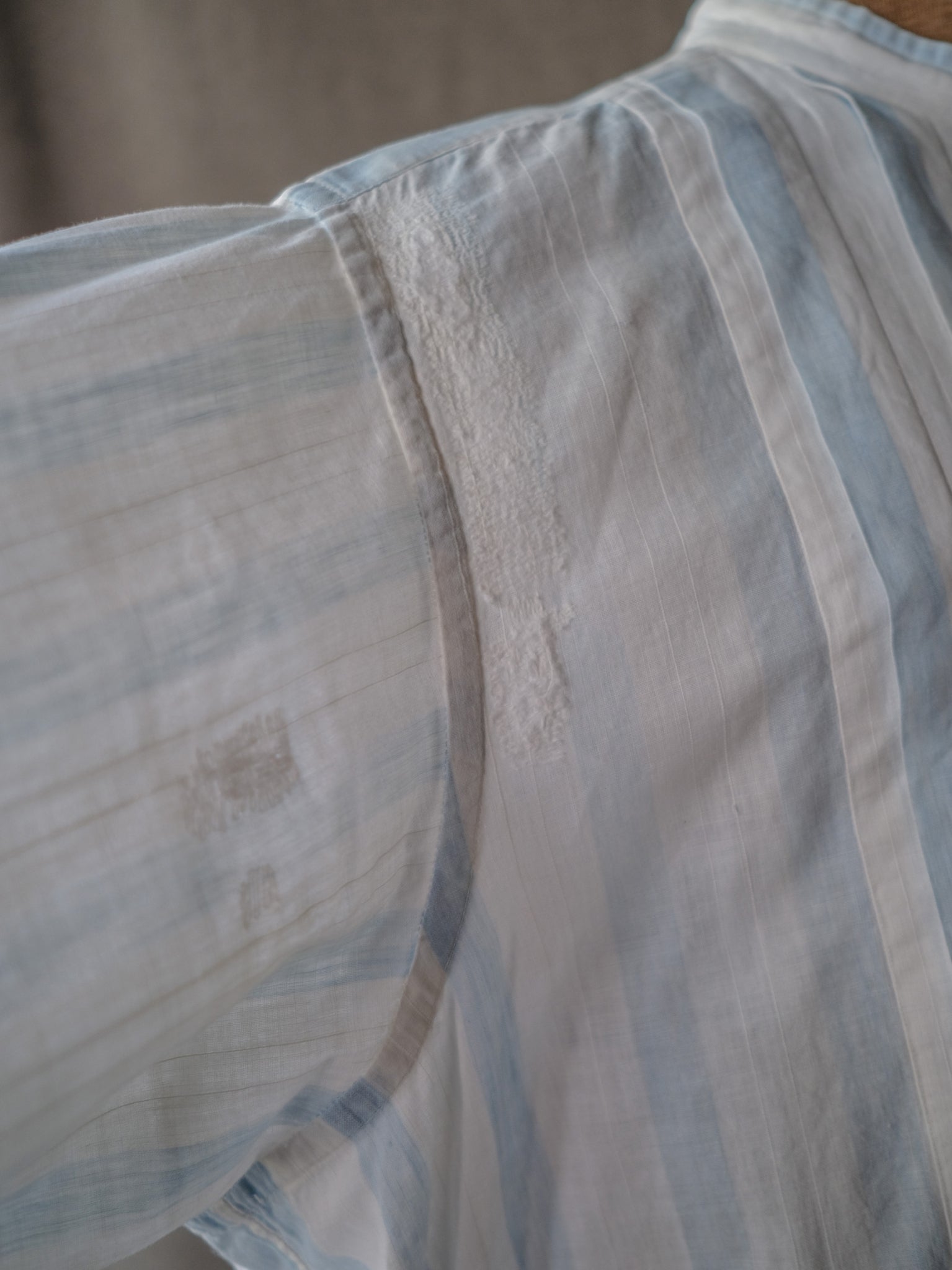1920-1930’s France Faded Stripe Dress Shirt / 法國褪色條紋禮服襯衫