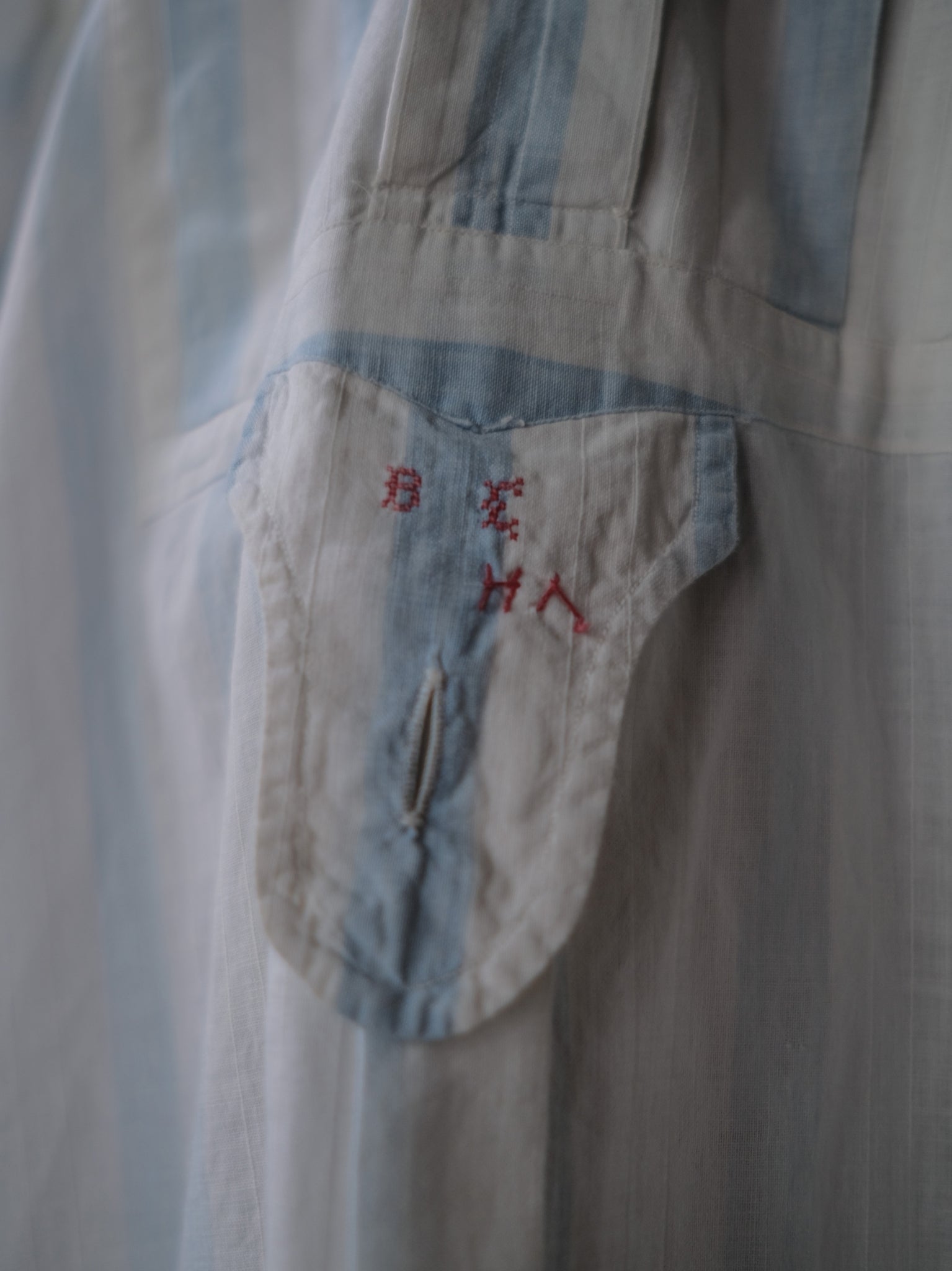 1920-1930’s France Faded Stripe Dress Shirt / 法國褪色條紋禮服襯衫