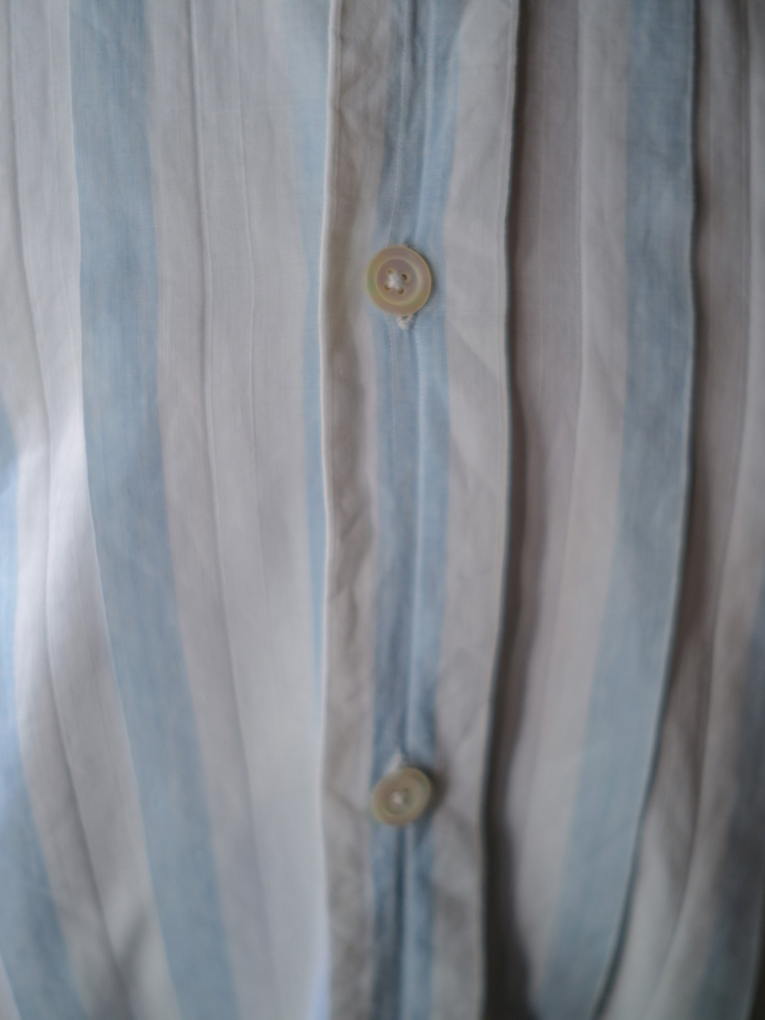 1920-1930’s France Faded Stripe Dress Shirt / 法國褪色條紋禮服襯衫