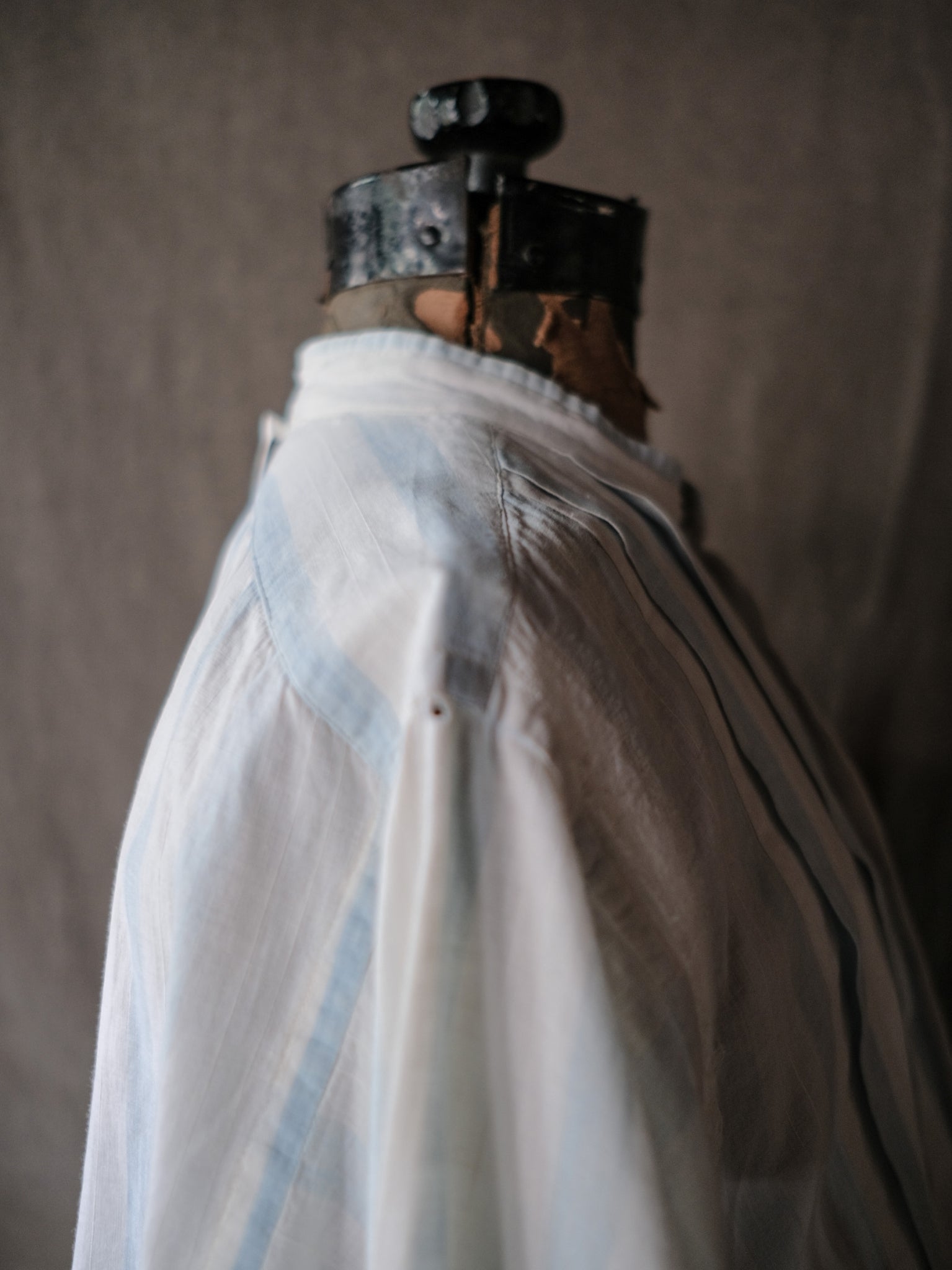 1920-1930’s France Faded Stripe Dress Shirt / 法國褪色條紋禮服襯衫