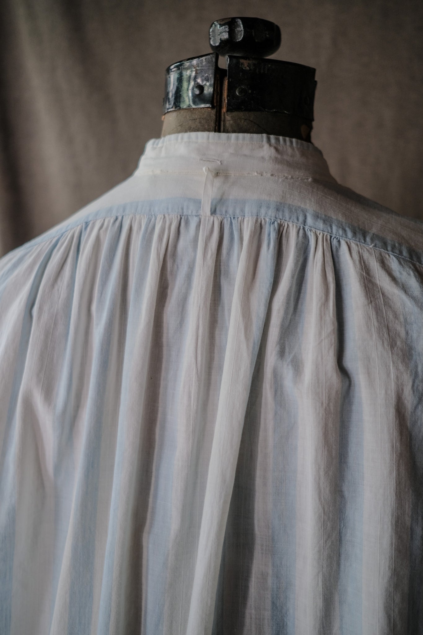 1920-1930’s France Faded Stripe Dress Shirt / 法國褪色條紋禮服襯衫