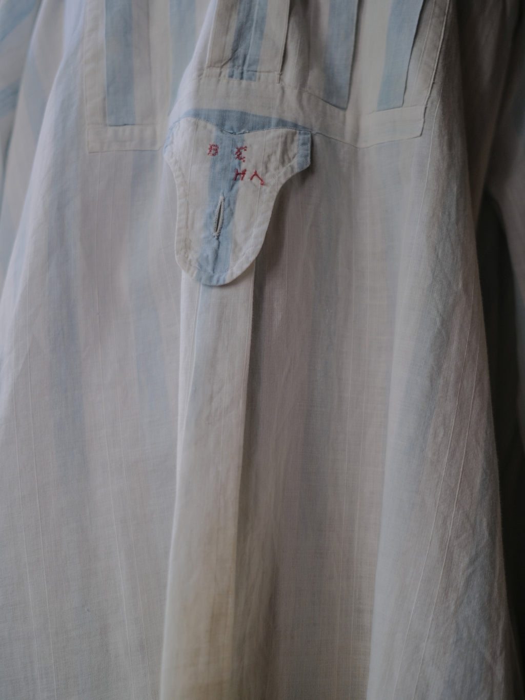 1920-1930’s France Faded Stripe Dress Shirt / 法國褪色條紋禮服襯衫