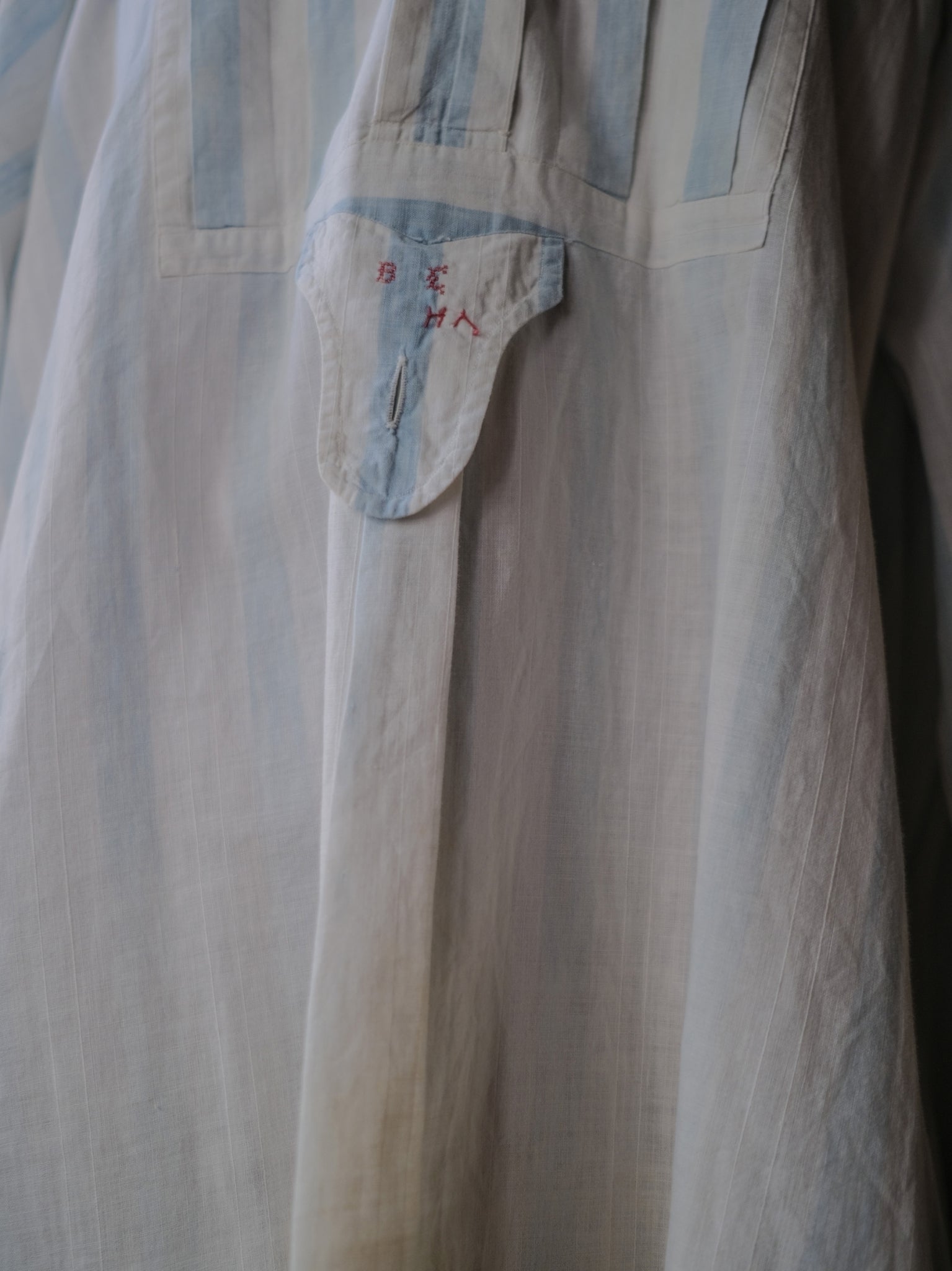 1920-1930’s France Faded Stripe Dress Shirt / 法國褪色條紋禮服襯衫