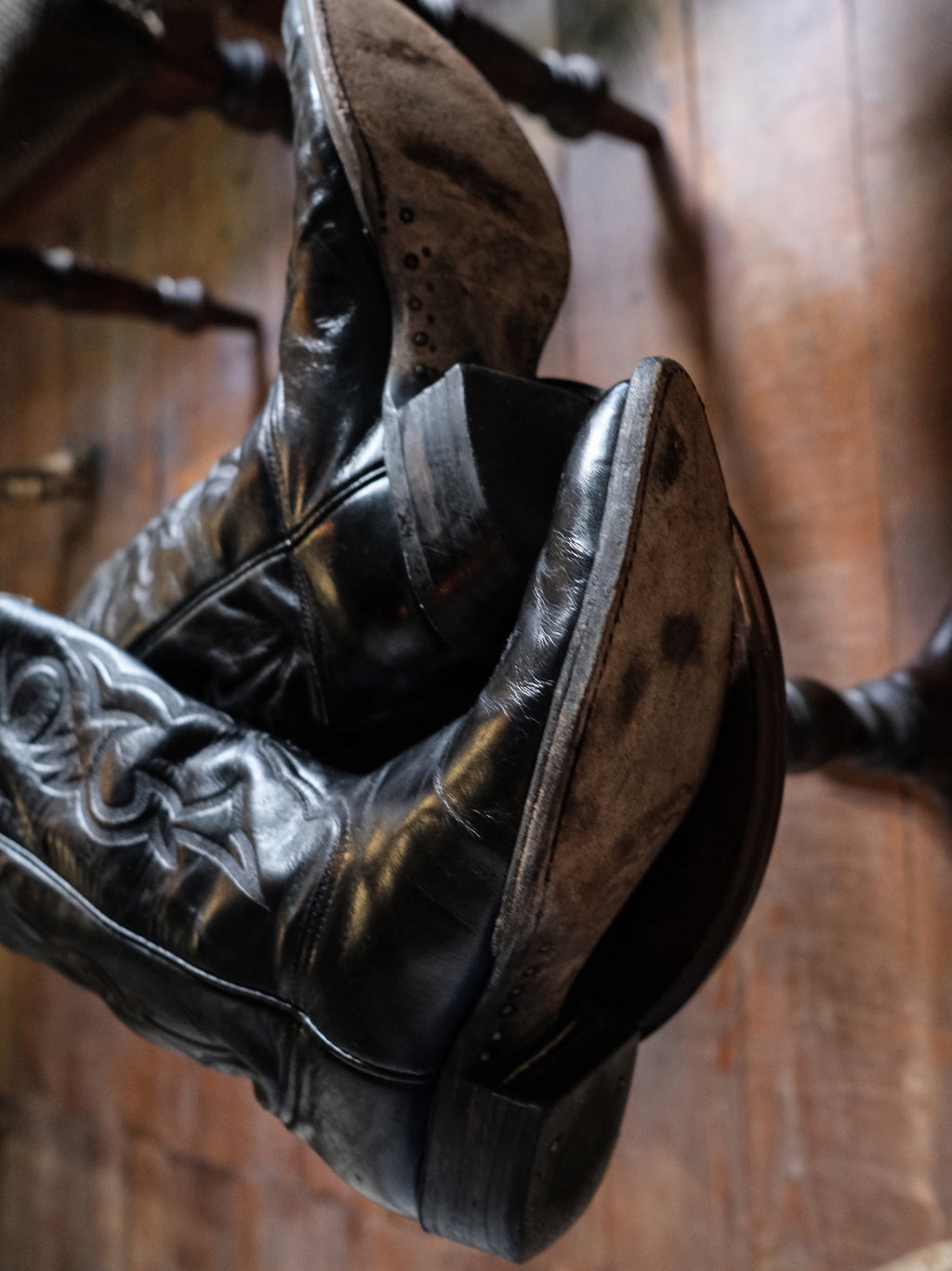 REMINGTON Classic Embroidered Cowboy Boots 經典西部圖紋刺繡黑色西部靴