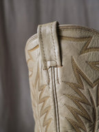 NOCONA Snakeskin Cream Yellow Cowboy Boots 蛇皮復古奶油黃刺繡西部靴
