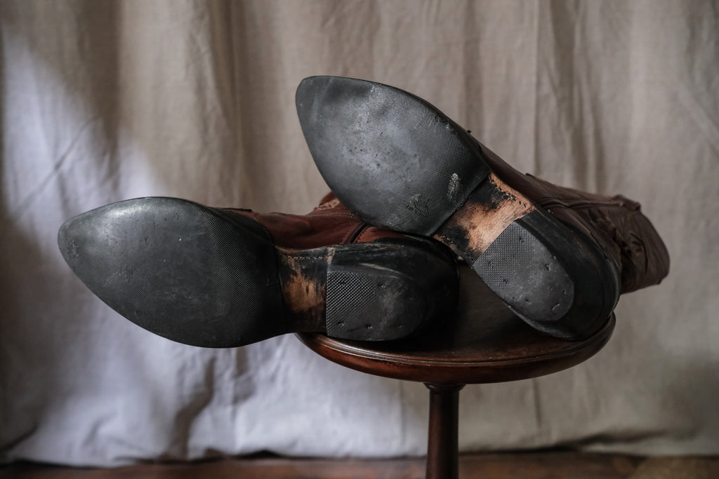 CODE WEST Black, Reddish Brown Two Tone Cowboy Boots 黑與紅棕雙色調西部靴